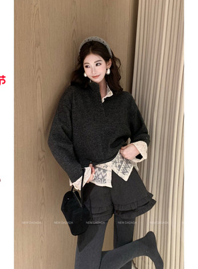 利达 NEW DADADA【灰雾蛋糕】时尚百搭气质高腰显瘦短裤DDM4006