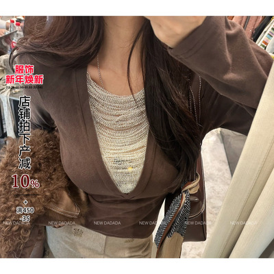 独特超好看显瘦长袖t恤女款新款