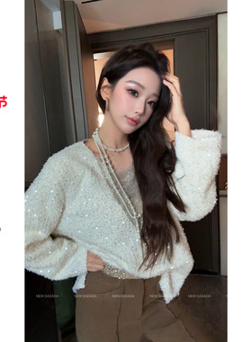 利达 NEW DADADA【闪闪链条】气质休闲百搭时尚针织打底衫CUM4334