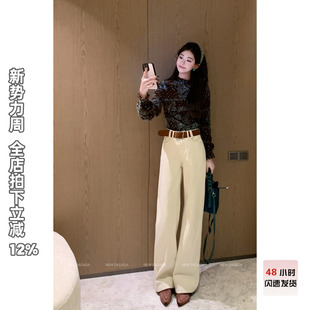 女设计小众高腰显瘦直筒裤 利达NEW 白色牛仔裤 耳语甜梗 DADADA