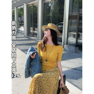 多色修身 DADADA 简约高级感短袖 显瘦上衣 利达 t恤女修身 NEW