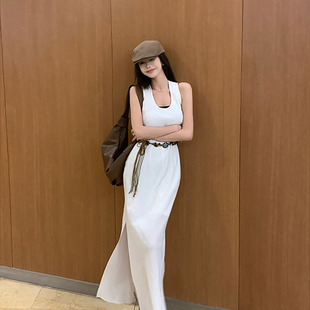 利达NEWDADADA简约天丝背心连衣裙女慵懒长裙收腰裙子TQ472