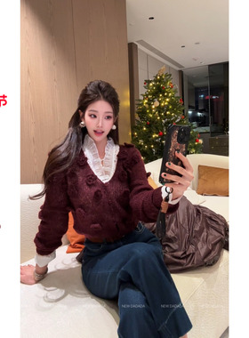 利达 NEW DADADA【烟熏玫瑰】时尚百搭气质针织开衫毛衣CPM4227