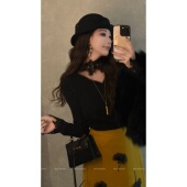 NEW 费尔岛毛衣毛针织衫 DADADA ahui 利达 新款 v领蕾丝 冬季 女