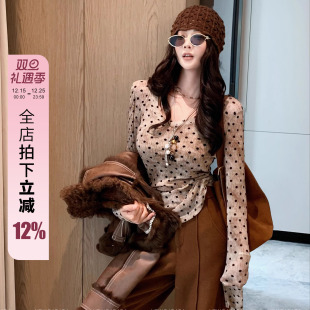 波点扎染设计感小众修身 利达 青屿 DADADA 套头T恤上衣女 NEW