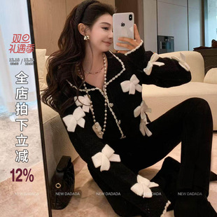 甜美恋人 DADADA 复古黑色针织外套女设计感小众上衣 NEW 利达