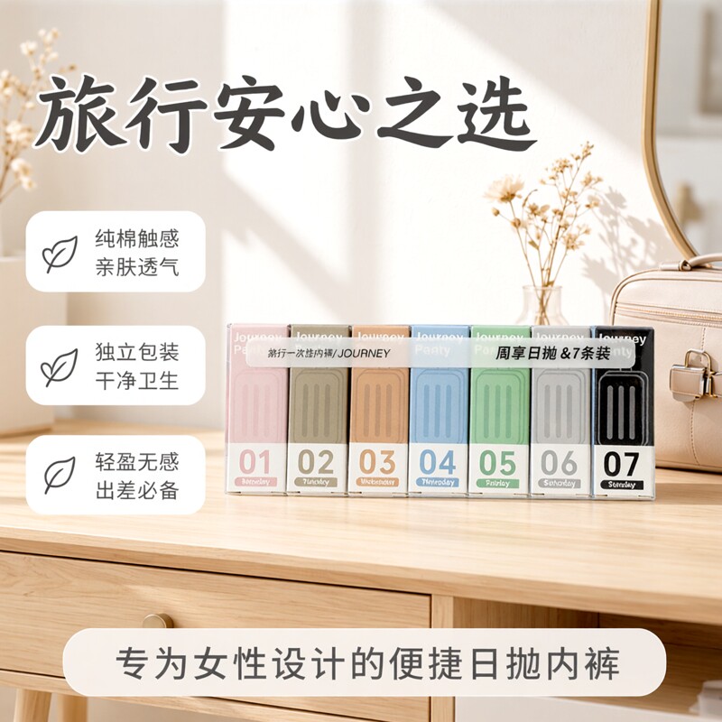 一次性内裤女出差旅行短裤产妇经期日抛裤大码独立包装产后专用