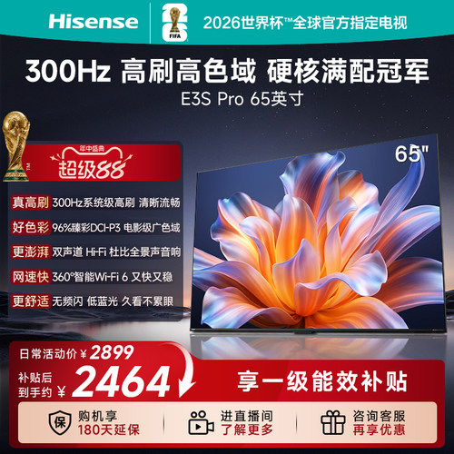 海信电视E3S Pro 65吋  96%色域 300Hz高刷 E3NHPro升级以旧换新