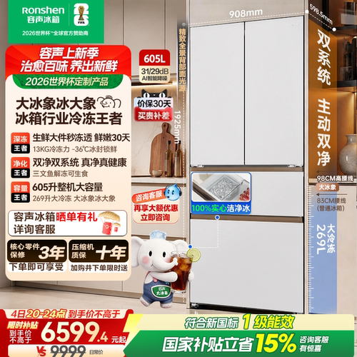 容声大冰象605冰箱行业冷冻王者