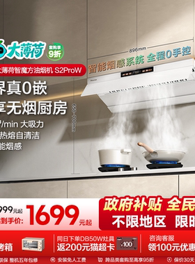 新品海信抽油烟机套装超薄零嵌顶侧双吸家用厨房白色大薄荷S2ProW