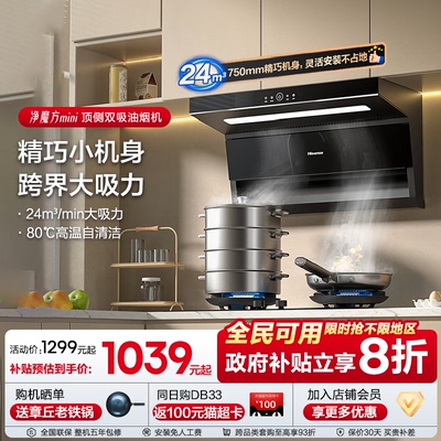 海信顶侧双大吸力小型抽油烟机家用厨房燃气灶一套餐装DS11HMini