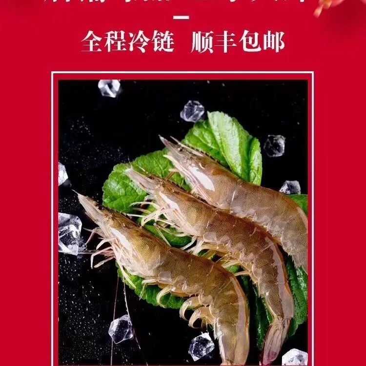 新疆本地海鲜套餐1千克虾2条鱼 500克三文鱼