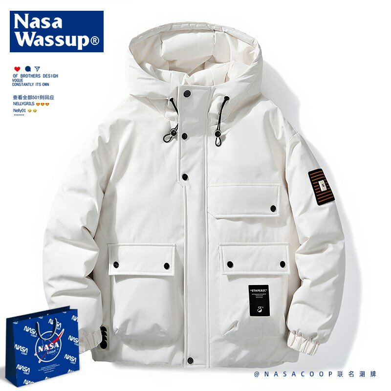 NASACOOP立领羽绒服男秋冬季新款白鸭绒加厚保暖青少年轻薄外套
