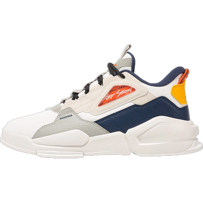 特步男鞋皮面防水运动鞋休闲鞋男