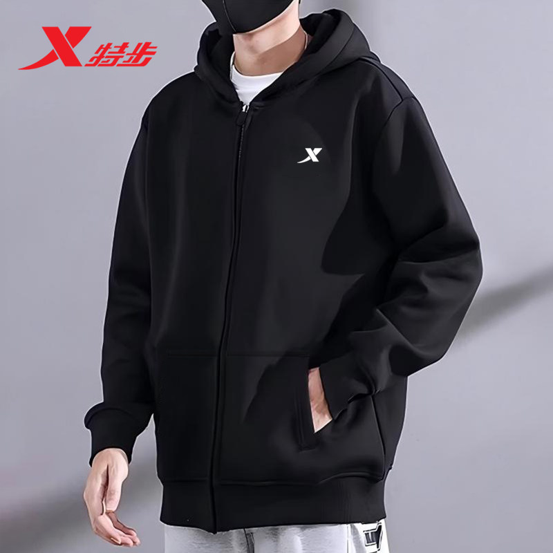 特步外套男装2026新款夏季防风上衣男士宽松开衫连帽正品运动服装