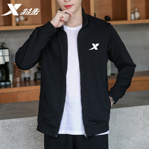 特步运动外套男装秋季休闲服立领