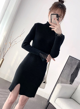 女装针织连衣裙中长款小个子毛衣