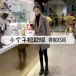 小个子女装145cm矮个子秋冬150毛呢外套中长款宽松短款大衣xs