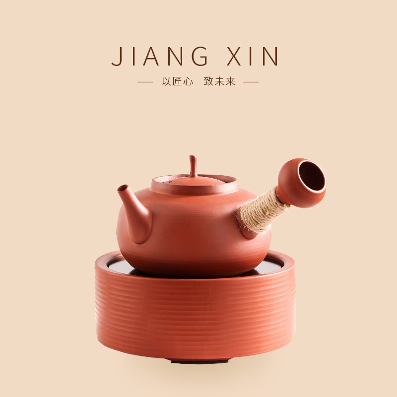 千禧炉砂铫壶煮水侧把红泥煮茶器