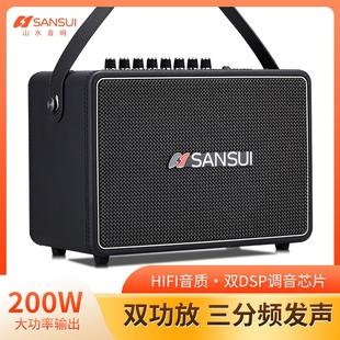 山水X600便携蓝牙音箱家用K唱歌场舞声卡音响一体机高音质户外广