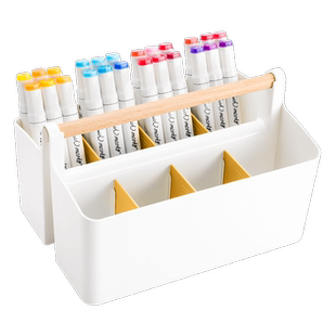 马克笔收纳盒手提大容量儿童书桌水彩画画笔铅笔文具多功能笔筒小学生用初高中桌面一体收纳笔桶文具桶笔架子