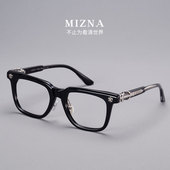 板材黑框 复古纯钛太刀简约护目框痞帅复古专业近视防蓝光眼镜框