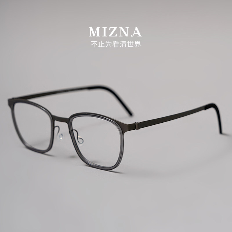 千钧一发！方框无螺丝近视眼镜框男款潮超轻纯钛日系复古眼镜大框
