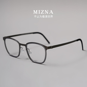 千钧一发 潮超轻纯钛日系复古眼镜大框 方框无螺丝近视眼镜框男款