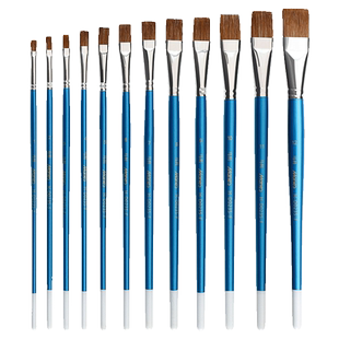 马利水粉笔丙烯油画水彩画笔套装美术生专用狼豪平头排笔颜料笔刷数字油画专业美术画笔刷子马力官方旗舰店