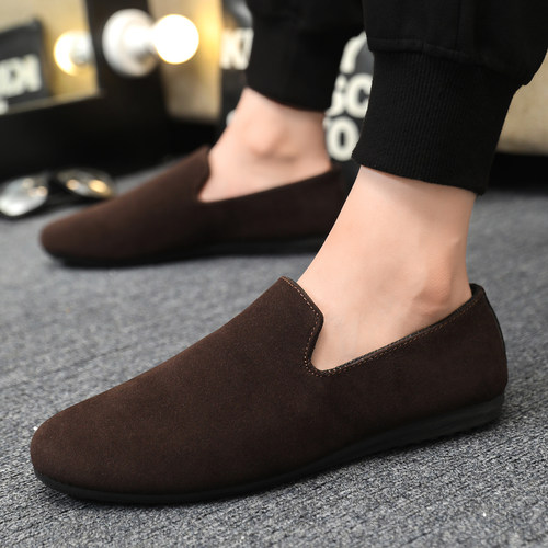 春季豆豆鞋男透气老北京布鞋防滑耐磨一脚蹬懒人鞋休闲工作帆布鞋