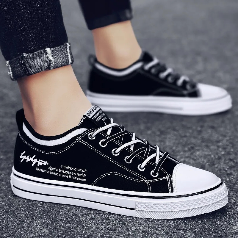 帆布鞋男款潮流百搭低帮休闲板鞋