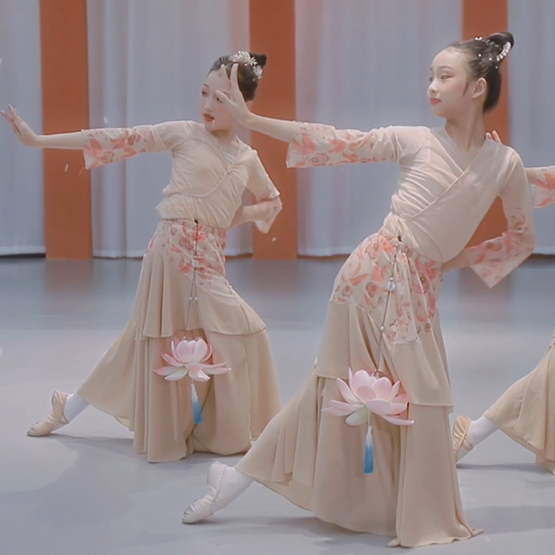 放灯行古典舞女艺考练功服头饰灯