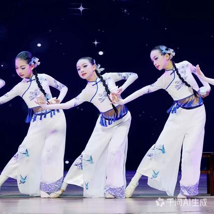 舞蹈儿童盖碗茶服风民族舞演出服女子留香古典舞中国成都服装茶盏