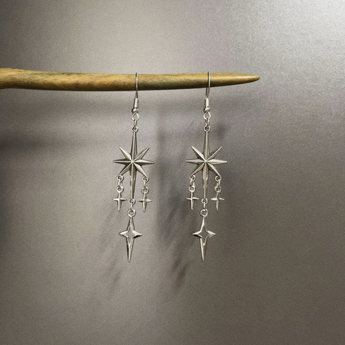 Vintage古着 Tassel cross star耳饰