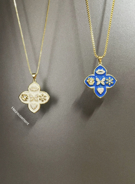 Vintage古着 Drops of oil flowers项链