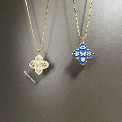 Vintage古着 Drops of oil flowers项链