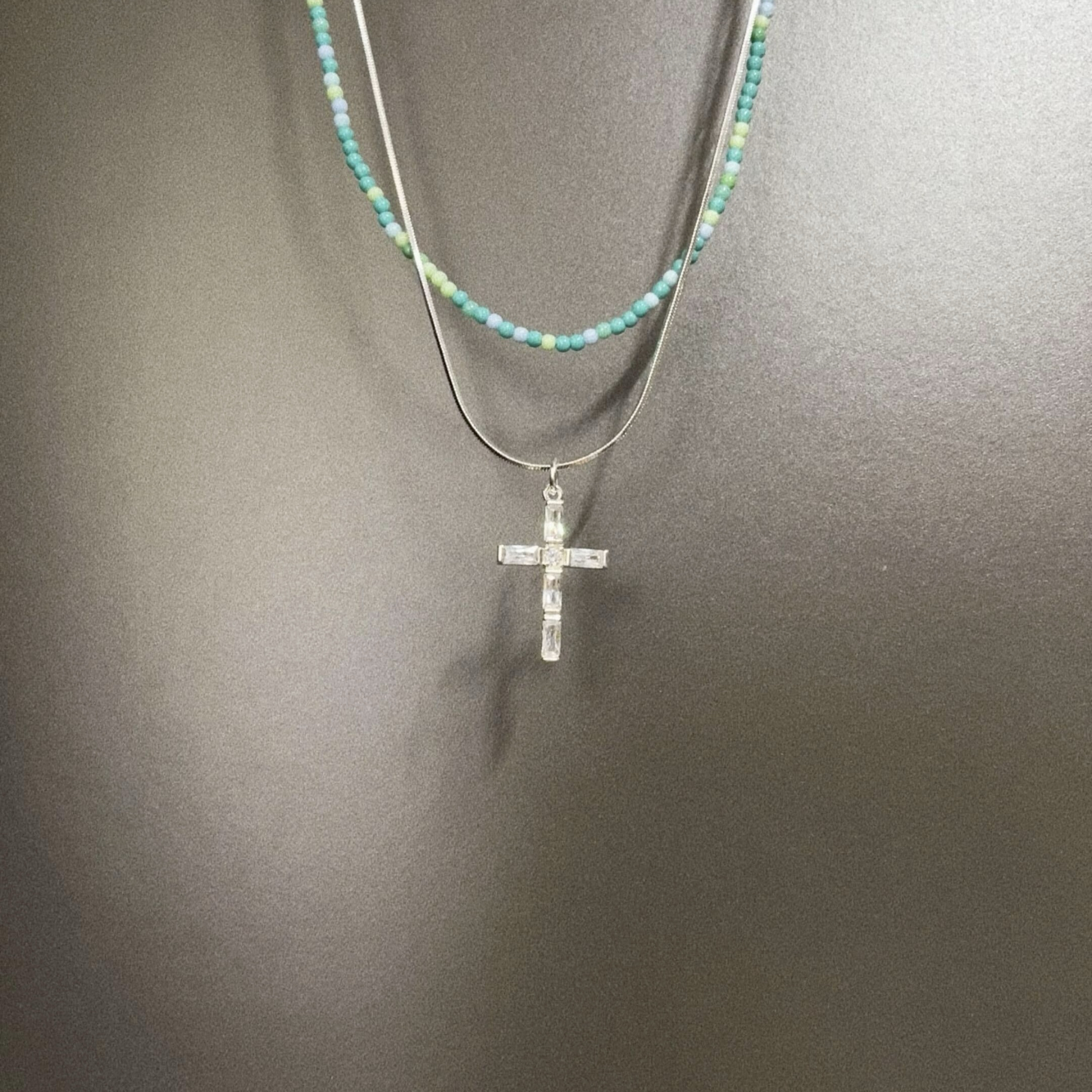 Vintage古着 Turquoise cross项链