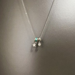 Vintage古着 Oil dripping blue ring项链