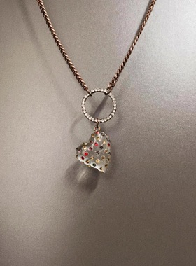 Vintage古着 Medieval peach heart项链