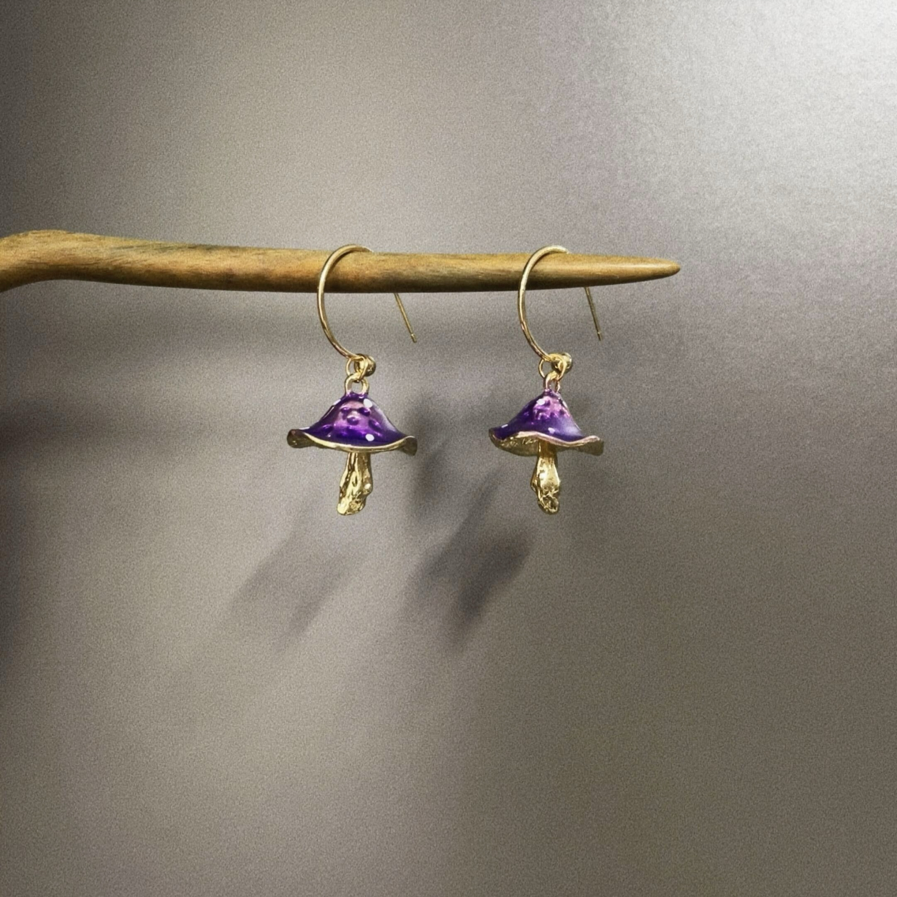 Vintage古着 Purple mushroom耳饰