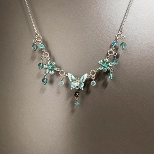 butterfly项链 blue Vintage古着 Ice