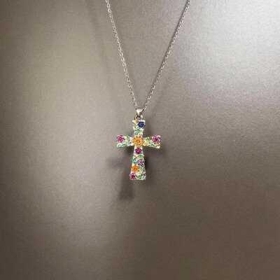 Vintage古着 Flower vine cross项链