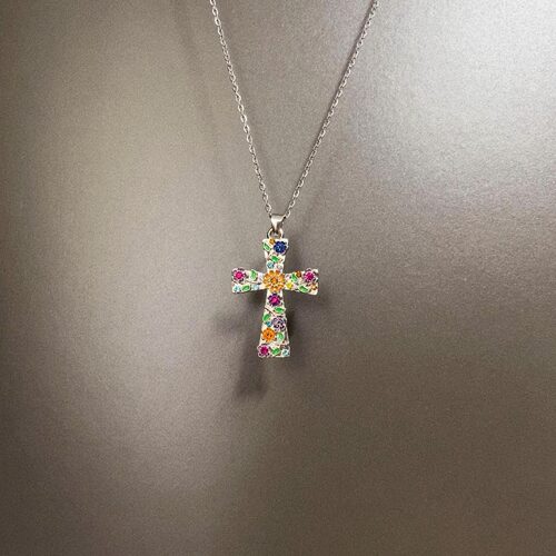Vintage古着 Flower vine cross项链