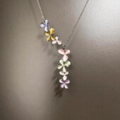 flowers项链 plated Vintage古着 Colorful