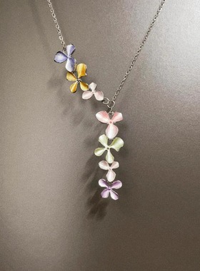 Vintage古着 Colorful-plated flowers项链
