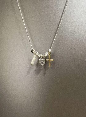Vintage古着 Broken Silver Cross项链