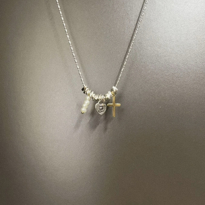 Vintage古着 Broken Silver Cross项链