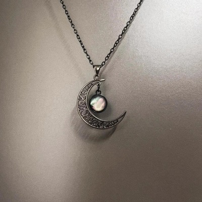 Vintage古着 Illusional crescent moon项链
