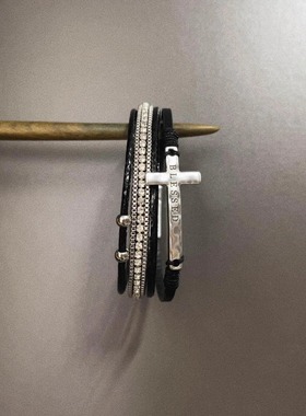 Vintage古着 Leather cross手环