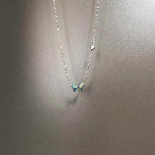 Vintage古着 Color-changing butterfly项链